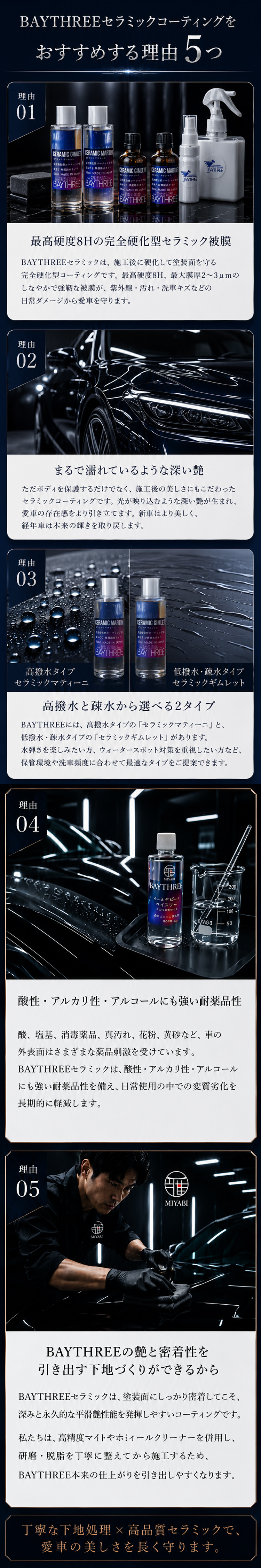 BAYTHREEセラミックコーティングをおすすめする理由5つ